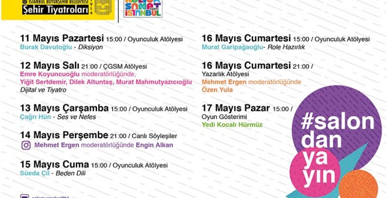 ŞEHİR TİYATROLARI SALONDAN YAYINA BAŞLIYOR